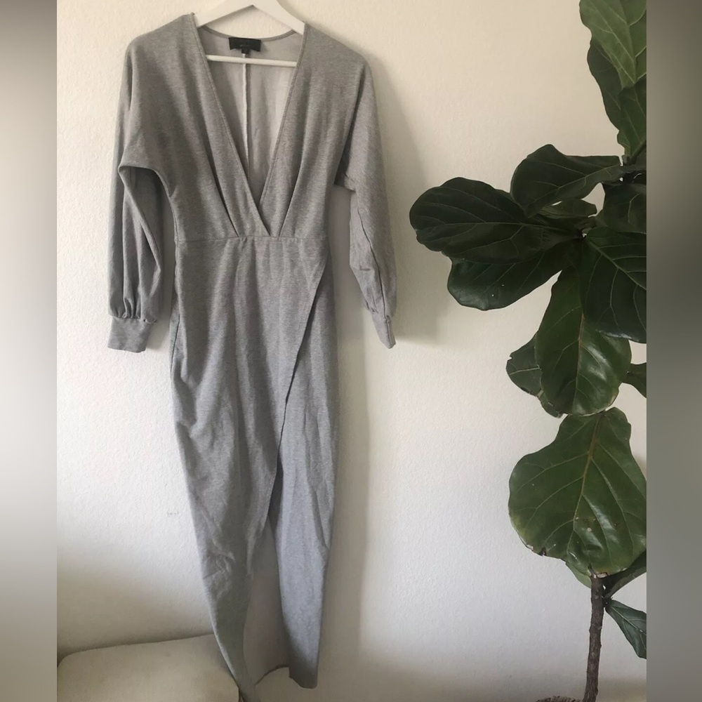 REVOLVE Melanie Maxi Dress Grey Michael Costello size XXS Long Sleeve